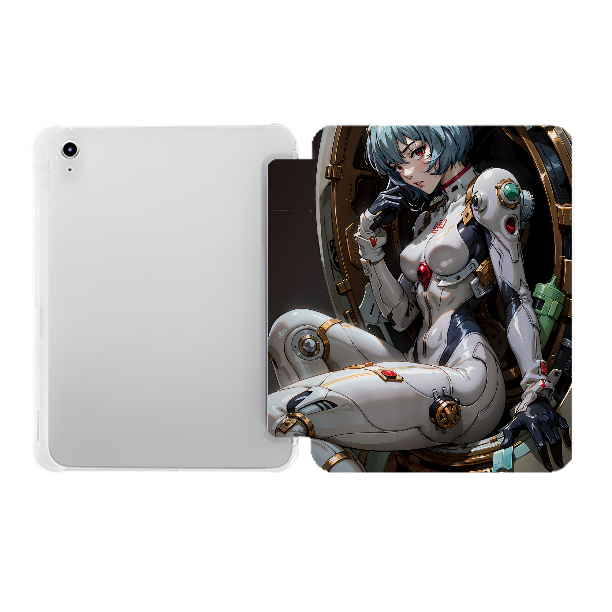 （画像用） EVA 新世紀エヴァンゲリオン IPad ケース ペン収納付き 三つ折りスタンド PUレザー×シリコン 対応機種9.5/10.5/10.9インチ